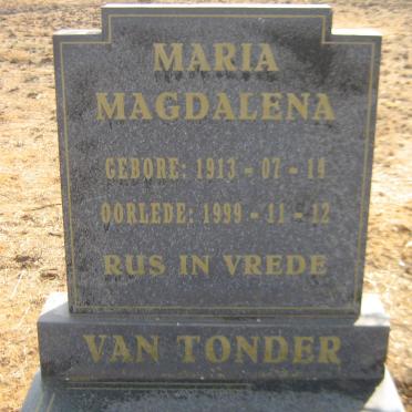 TONDER Maria Magdalena, van 1913-1999