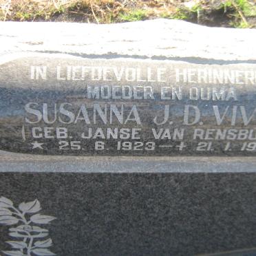 VIVIERS Susanna J.D. nee JANSE VAN RENSBURG 1923-1986