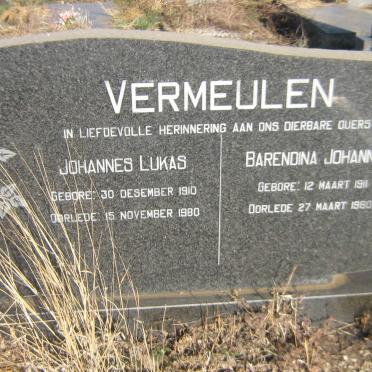 VERMEULEN Johannes Lukas 1910-1980 &amp; Barendina Johanna 1911-1980