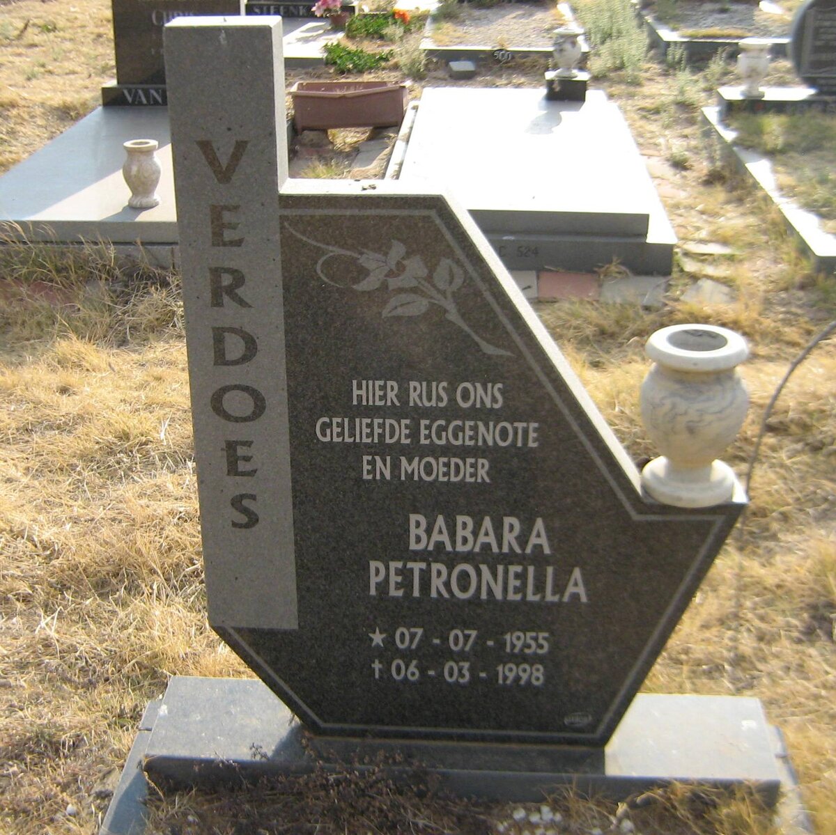 VERDOES Babara Petronella 1955-1998