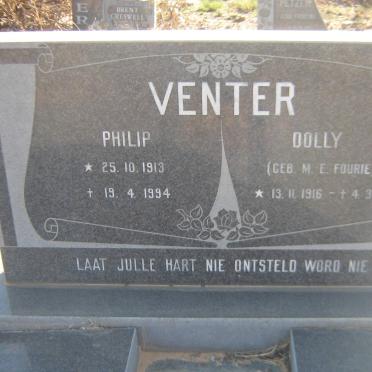VENTER Philip 1913-1994 &amp; Dolly FOURIE 1916-1981