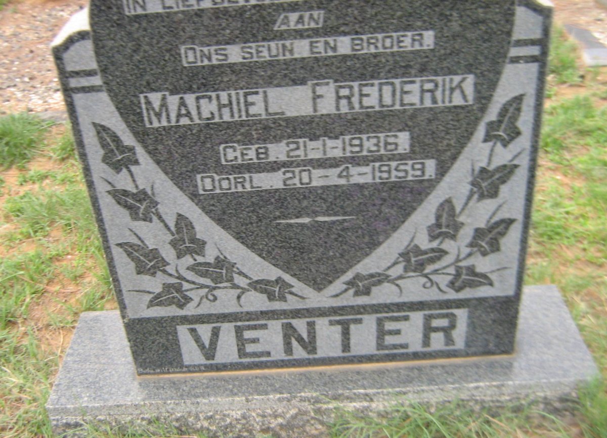 VENTER Machiel Frederik 1936-1959