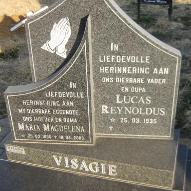 VISAGIE Lucas Reynoldus 1935- &amp; Maria Magdelena 1935-2008