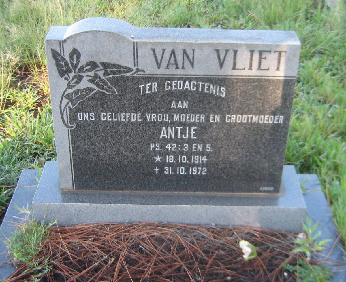 VLIET Antje, van 1914-1972