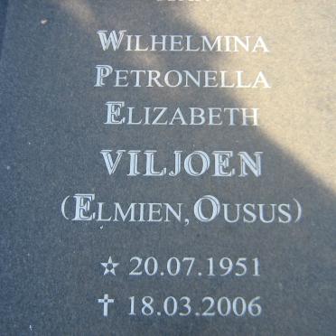 VILJOEN Wilhelmina Petronella Elizabeth 1951-2006