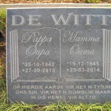 WITT ?, de 1942-2013 &amp; ? 1945-2014