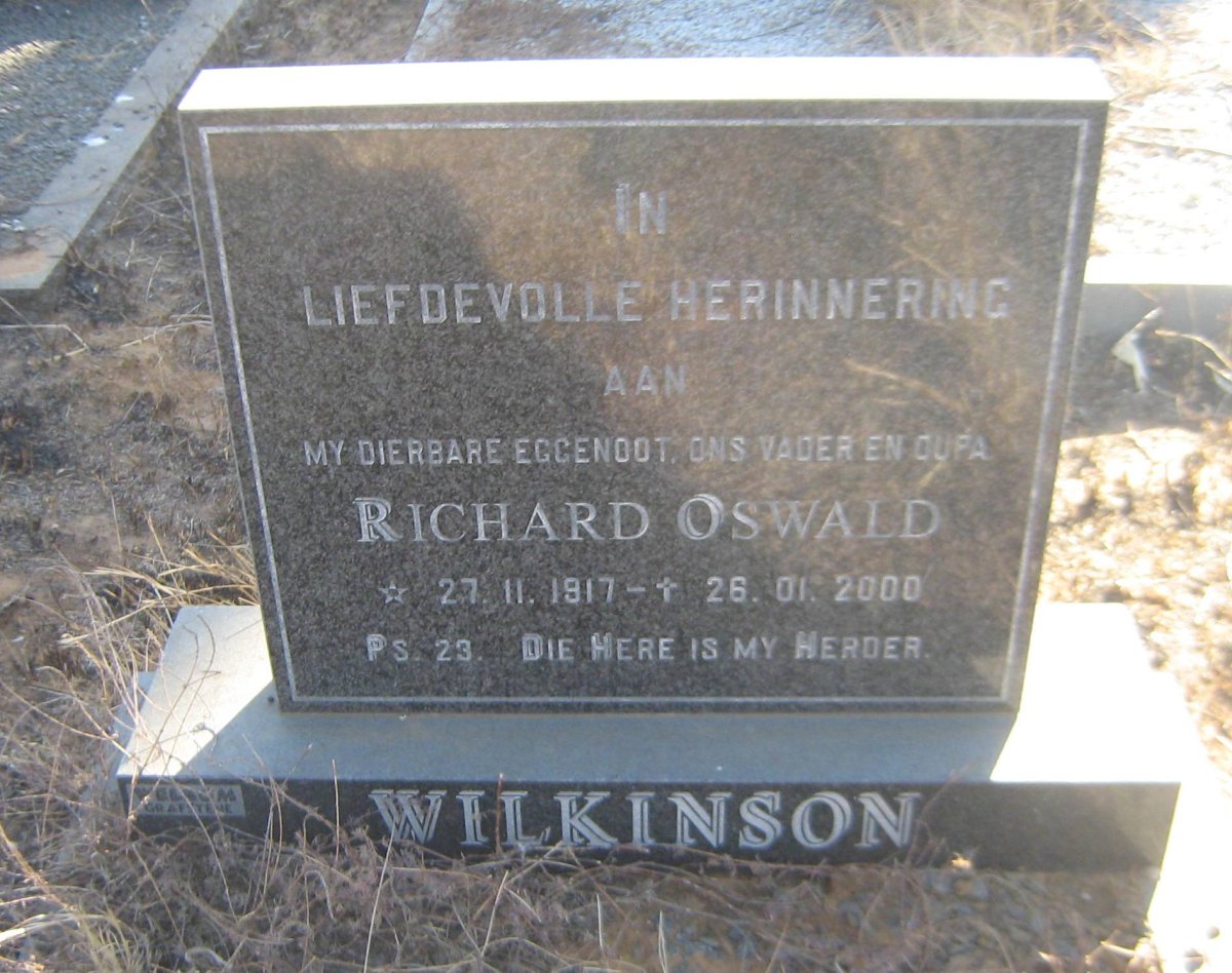 WILKINSON Richard Oswald 1917-2000