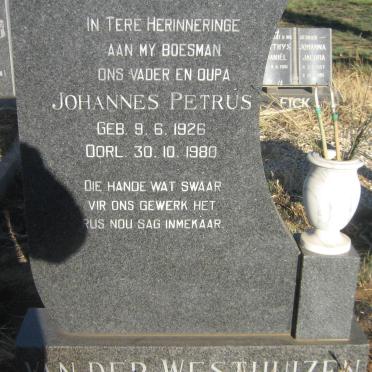 WESTHUIZEN Johannes Petrus, van der 1926-1980