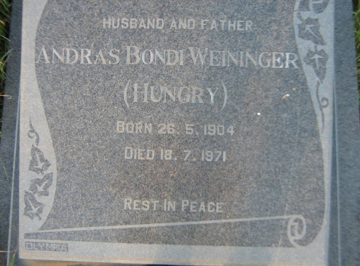 WEININGER Andras Bondi 1904-1971
