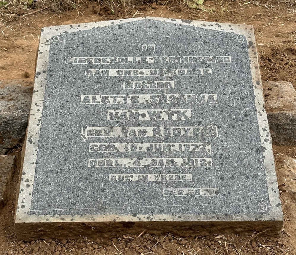 WYK Alette Susanna, van nee VAN ROOYEN 1872-1913