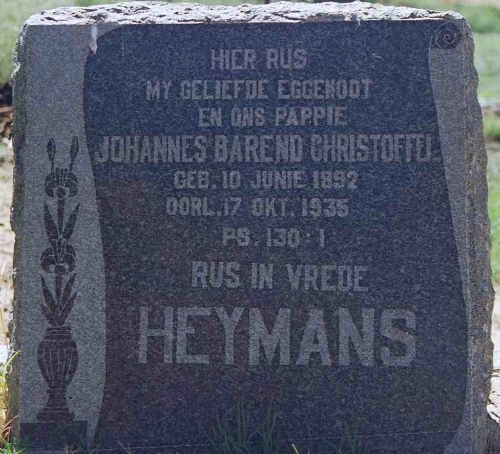 HEYMANS Johannes Barend Christoffel 1892-1935