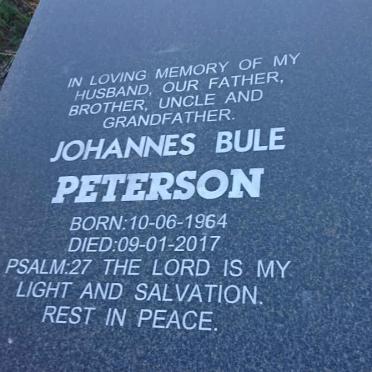 PETERSON Johannes Bule 1964-2017