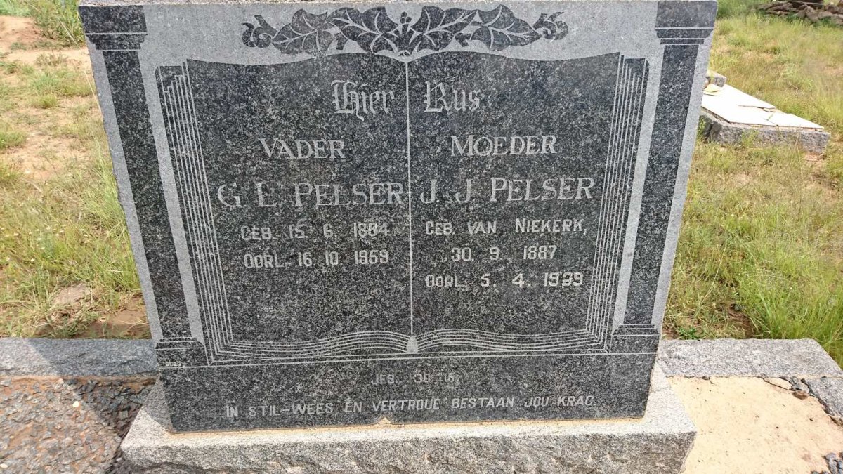 PELSER G.L. 1884-1959 &amp; J.J. VAN NIEKERK 1887-19?9