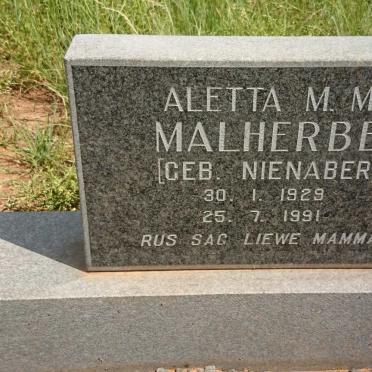 MALHERBE Aletta M.M. nee NIENABER 1929-1991