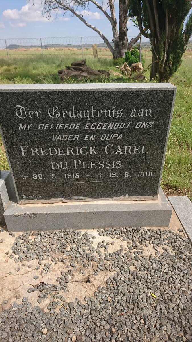 PLESSIS Frederick Carel, du 1915-1981