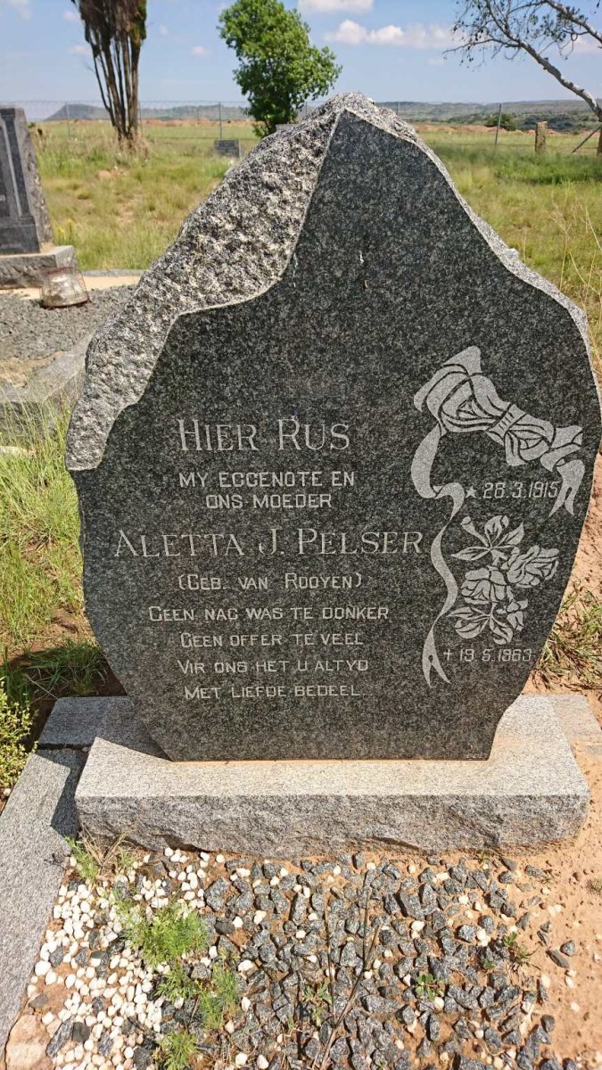PELSER Aletta J. nee VAN ROOYEN 1915-1963