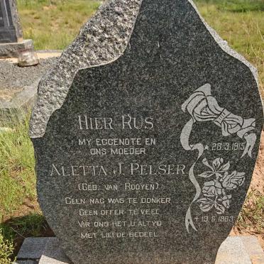 PELSER Aletta J. nee VAN ROOYEN 1915-1963
