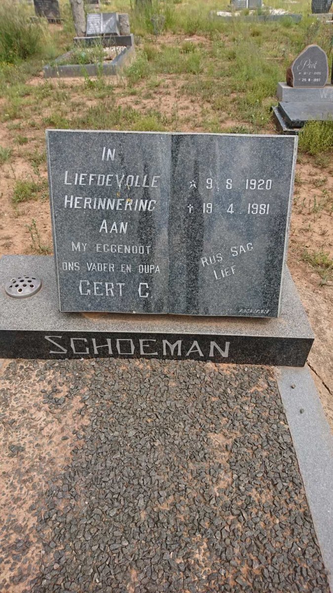 SCHOEMAN Gert C. 1920-1981