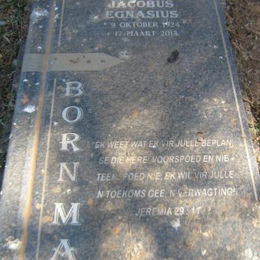 BORNMAN Jacobus Egnasius 1924-2013