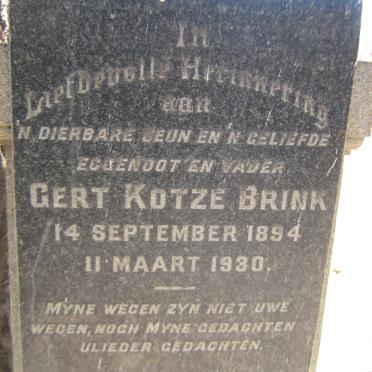 BRINK Gert Kotze 1894-1930