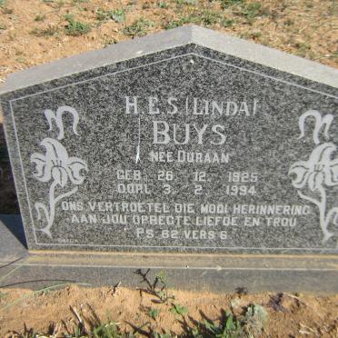 BUYS H.E.S. nee DURAAN 1925-1994