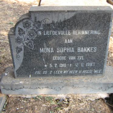 BAKKES Mona Sophia nee VAN ZYL 1910-1983