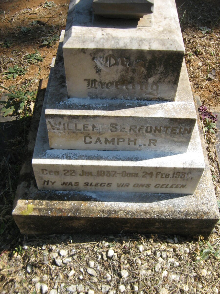 CAMPHER Willem Serfontein 1937-1938