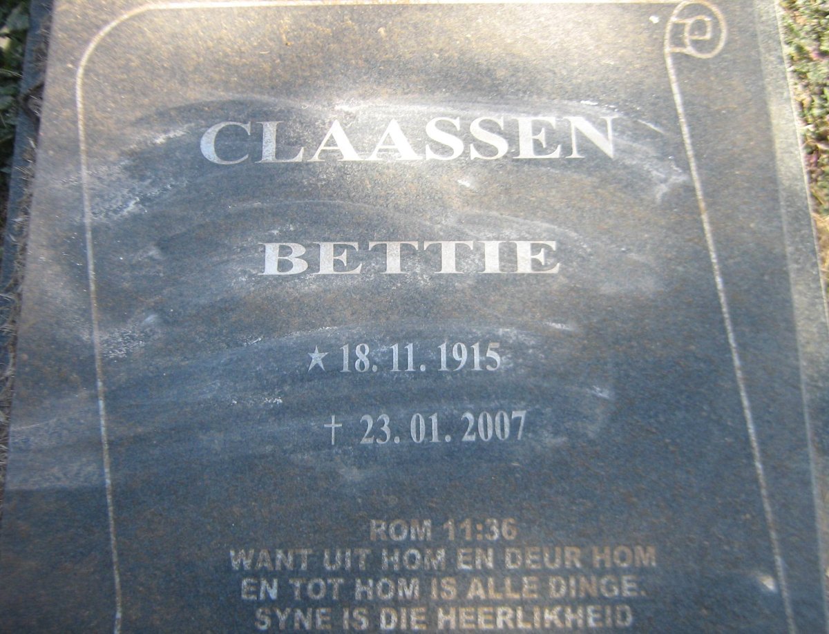 CLAASSEN Bettie 1915-2007
