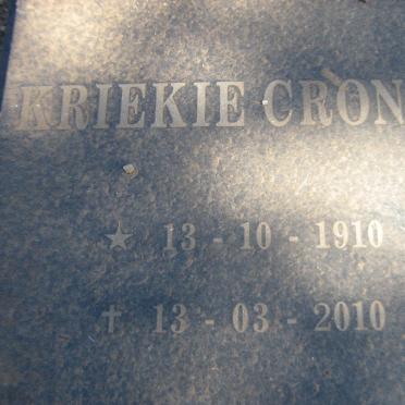 CRONJÉ Kriekie 1910-2010