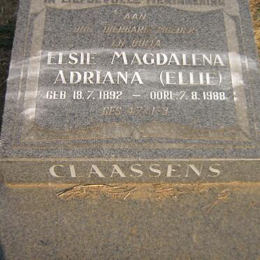 CLAASSENS Elsie Magdalena Adriana 1892-1988