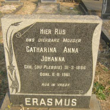 ERASMUS Catharina Anna Johanna nee DU PLESSIS 1886-1961