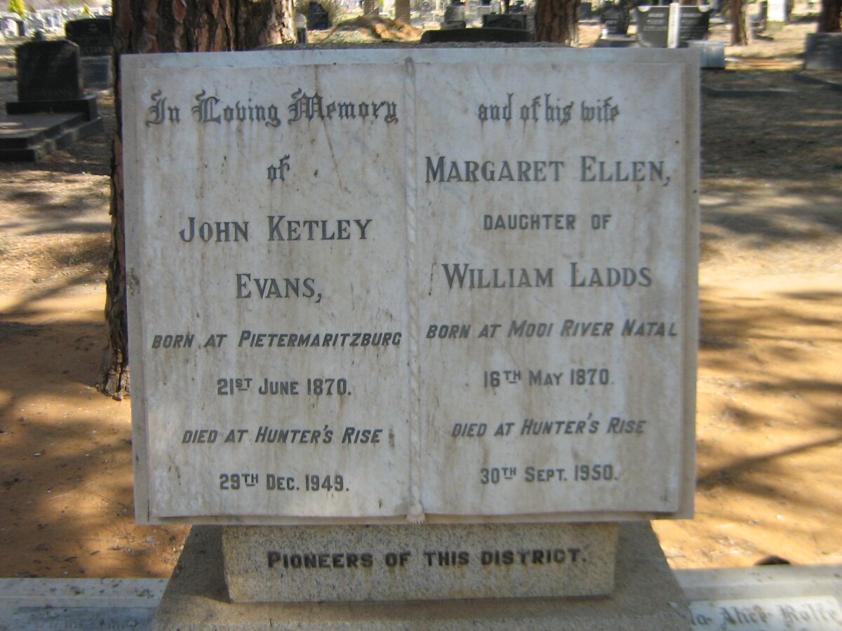 EVANS John Ketley 1870-1949 &amp; Margaret LADDS 1870-1950