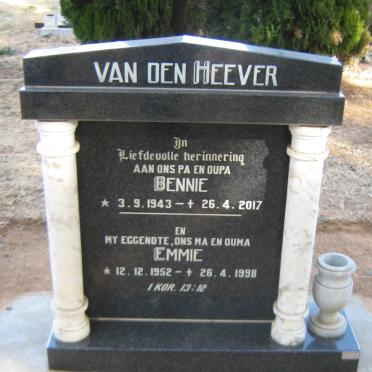 HEEVER Bennie, van den 1943-2017 &amp; Emmie 1952-1998