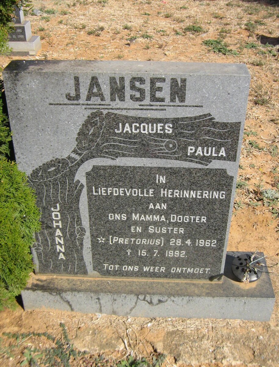 JANSEN ? nee PRETORIUS 1962-1992