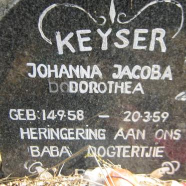 KEYSER Johanna Jacoba Dorothea 1958-1959