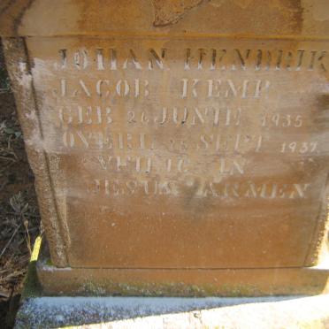 KEMP Johan Hendrik Jacob 1935-1937