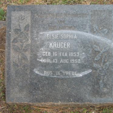 KRUGER Elsie Sophia 1859-1950