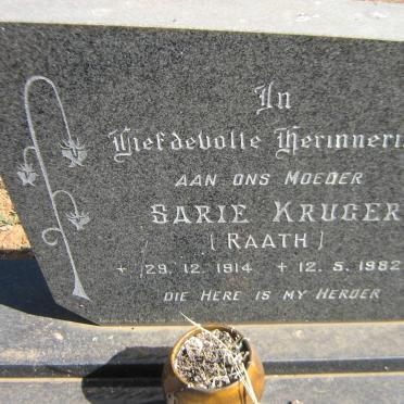 KRUGER Sarie nee RAATH 1914-1982