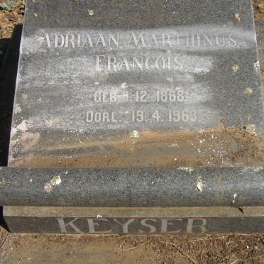KEYSER Adriaan Marthinus Francois 1868-1963