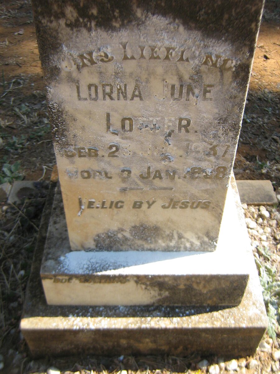 LOTTER Lorna June 1937-1938