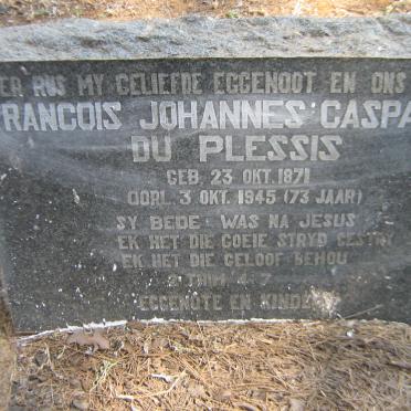 PLESSIS Francois Johannes Casparus, du 1871-1945