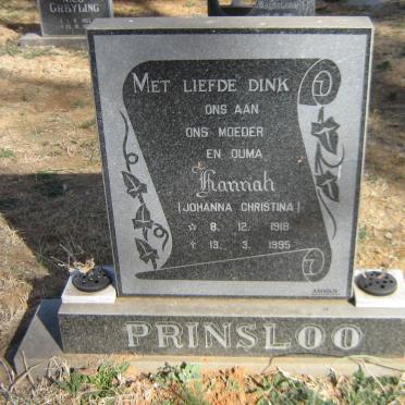 PRINSLOO Johanna Christina 1918-1995