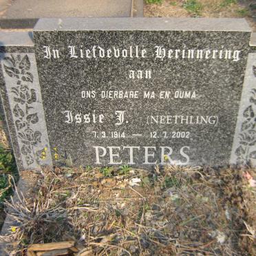 PETERS Issie J. nee NEETHLING 1914-2002
