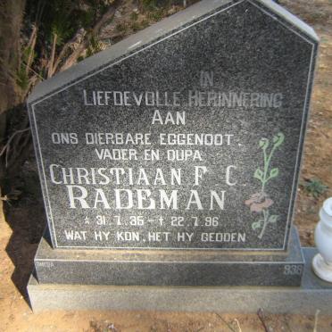 RADEMAN Christiaan F.C. 1935-1996