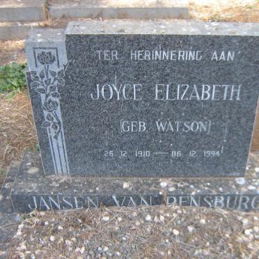 RENSBURG Joyce Elizabeth, Jansen van nee WATSON 1910-1994