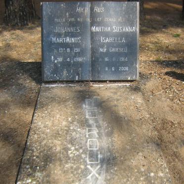 ROUX Johannes Marthinus, le 1911-1982 &amp; Martha Susanna Isabella GRIESEL 1914-2006