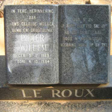 ROUX Pieter Willem, le 1889-1984