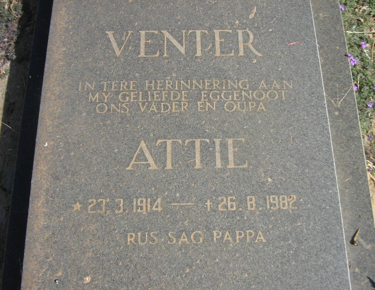 VENTER Attie 1914-1982