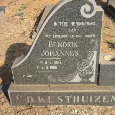 WESTHUIZEN Hendrik Johannes, v.d. 1887-1966