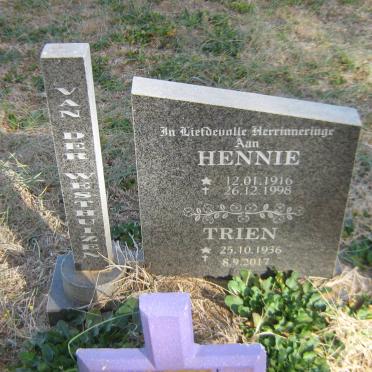 WESTHUIZEN Hennie, van der 1916-1998 &amp; Trien 1936-2017